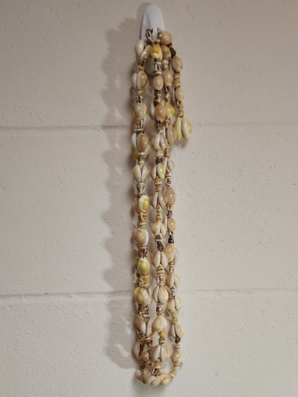 Handmade Beige and Cream Shell Wall Hanging Boho Decor Set Of 9